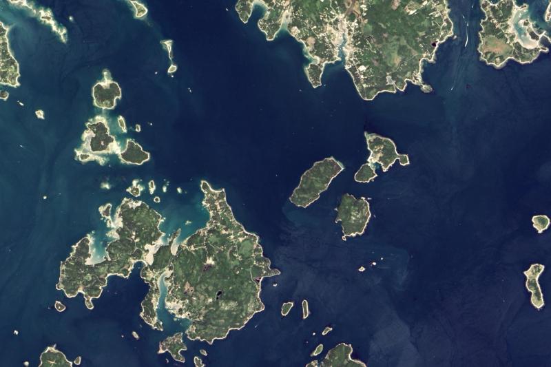 Vista Landsat do Parque Nacional de Acadia