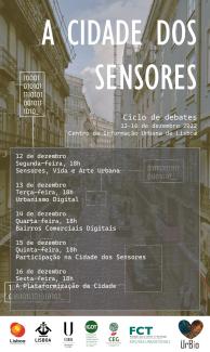 Poster com o programa do evento A cidade dos sensores